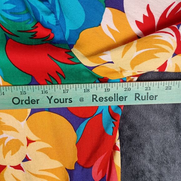 Jimmy Garcia Floral Blouse Women Large Red Swing Flowy - Picture 5 of 10